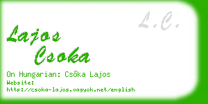 lajos csoka business card